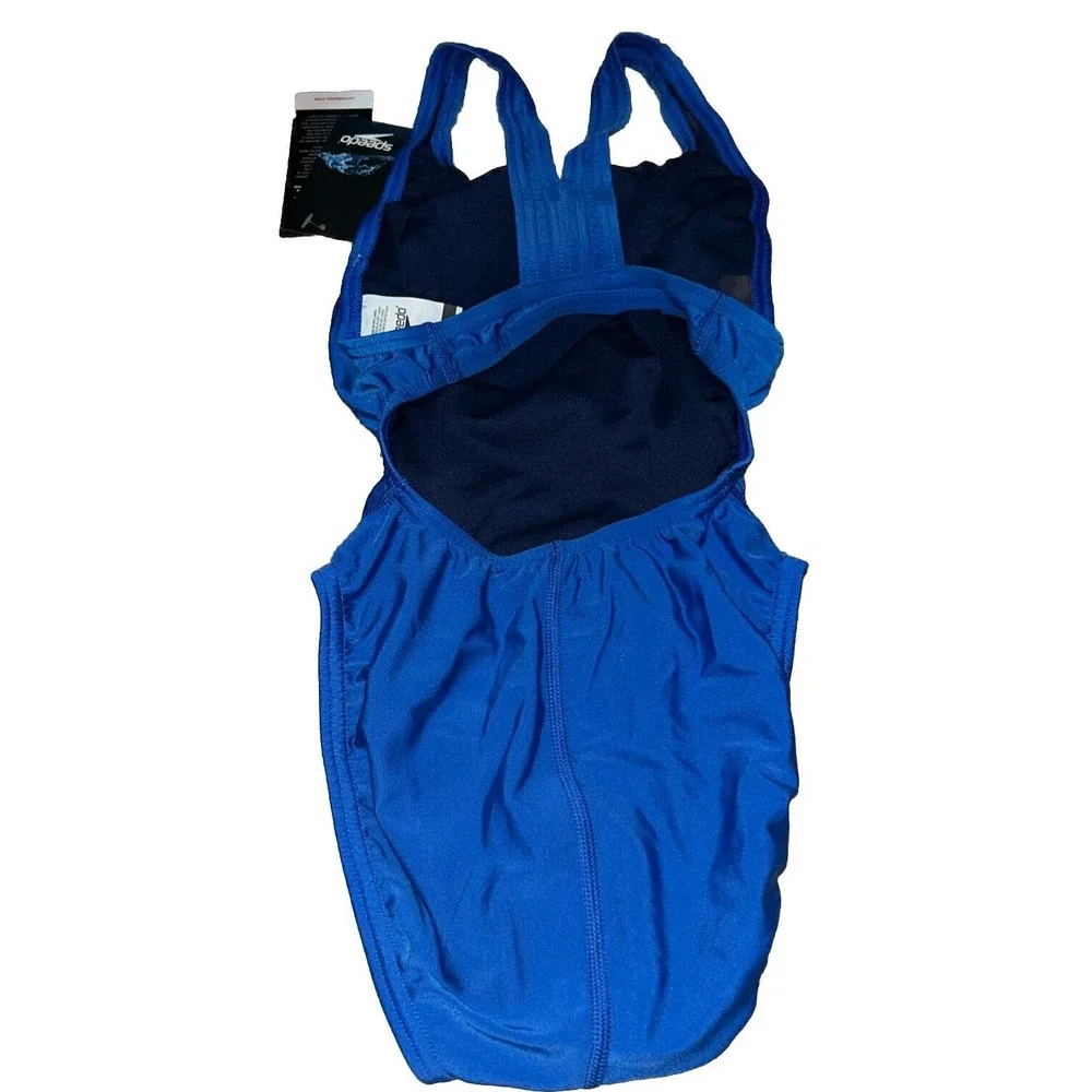 Size 28 Speedo Women's Swimsuit One Piece Prolt Super Pro Solid Adult, Blue - Picture 4 of 7